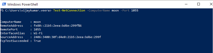 Kiểm tra kết nối liên lạc bằng PowerShell