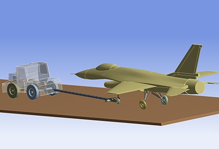 Mô hình xe kéo và máy bay 