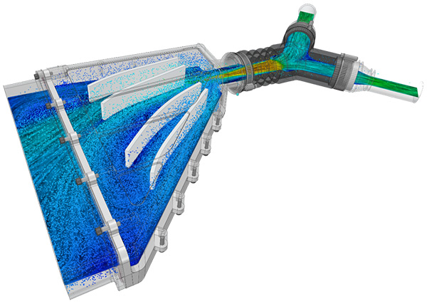 Hiển thị và tối ưu hóa dòng chảy chất lưu trong Ansys Discovery.