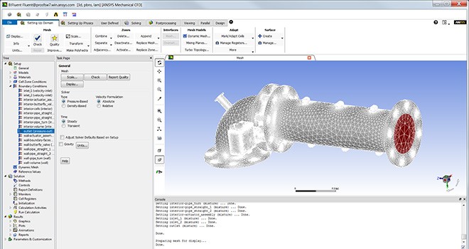 Mô hình lưới được chuyển sang ANSYS Fluent