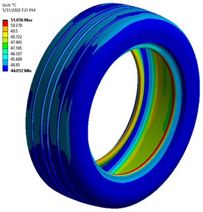 Phân tích nhiệt của lốp xe trong Ansys Mechanical