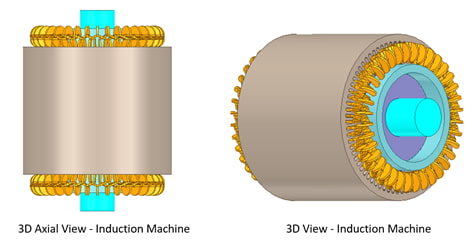 Mô hình 3D của động cơ điện cảm ứng